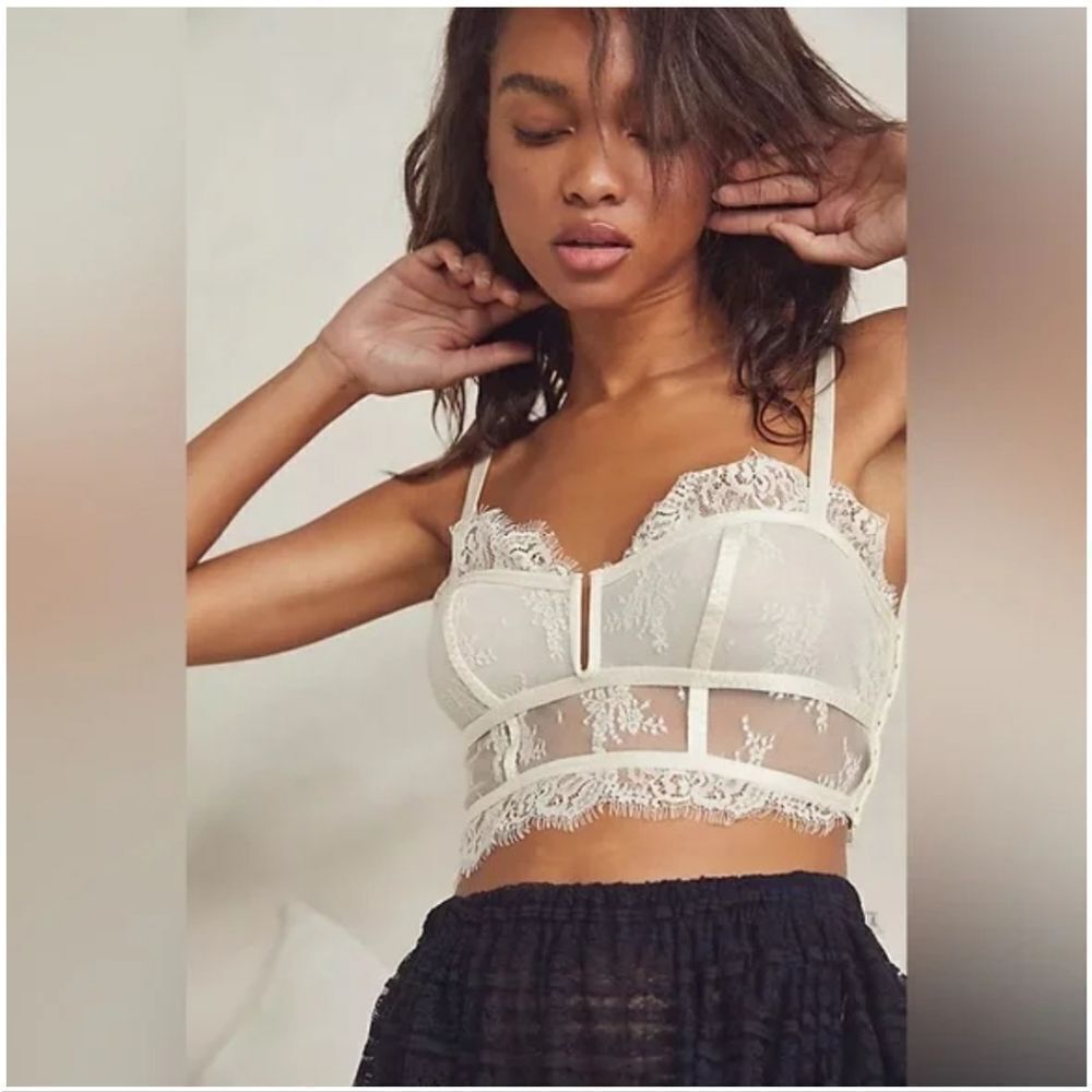 Free People Cream Lace Bralette